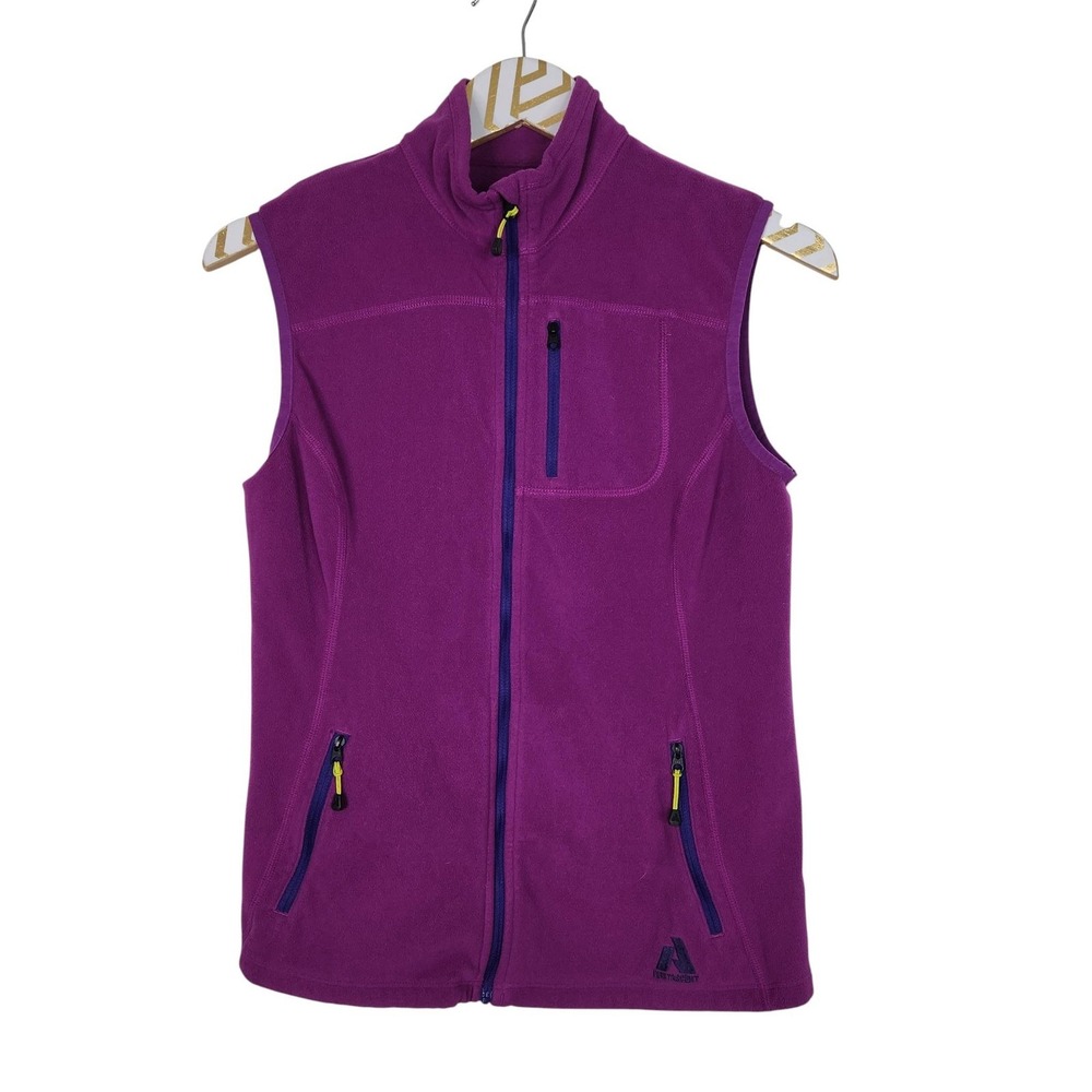 EDDIE BAUER First Ascent Vest Womens Small Purple‎ Fleece Zip Pockets Outdoor